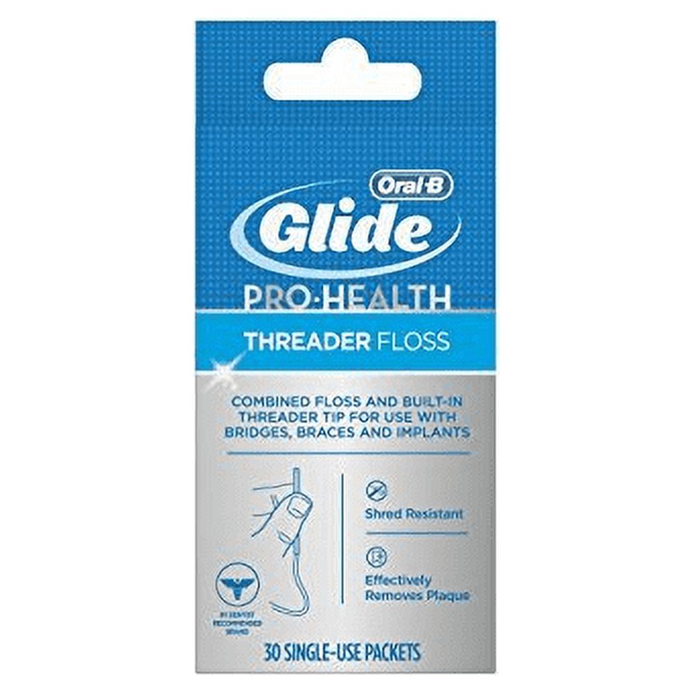 Glide Oral-B ProHeath Stiff Threader Tip Floss Resistant, 30ct, 4-Pack Visit the Oral-B Store