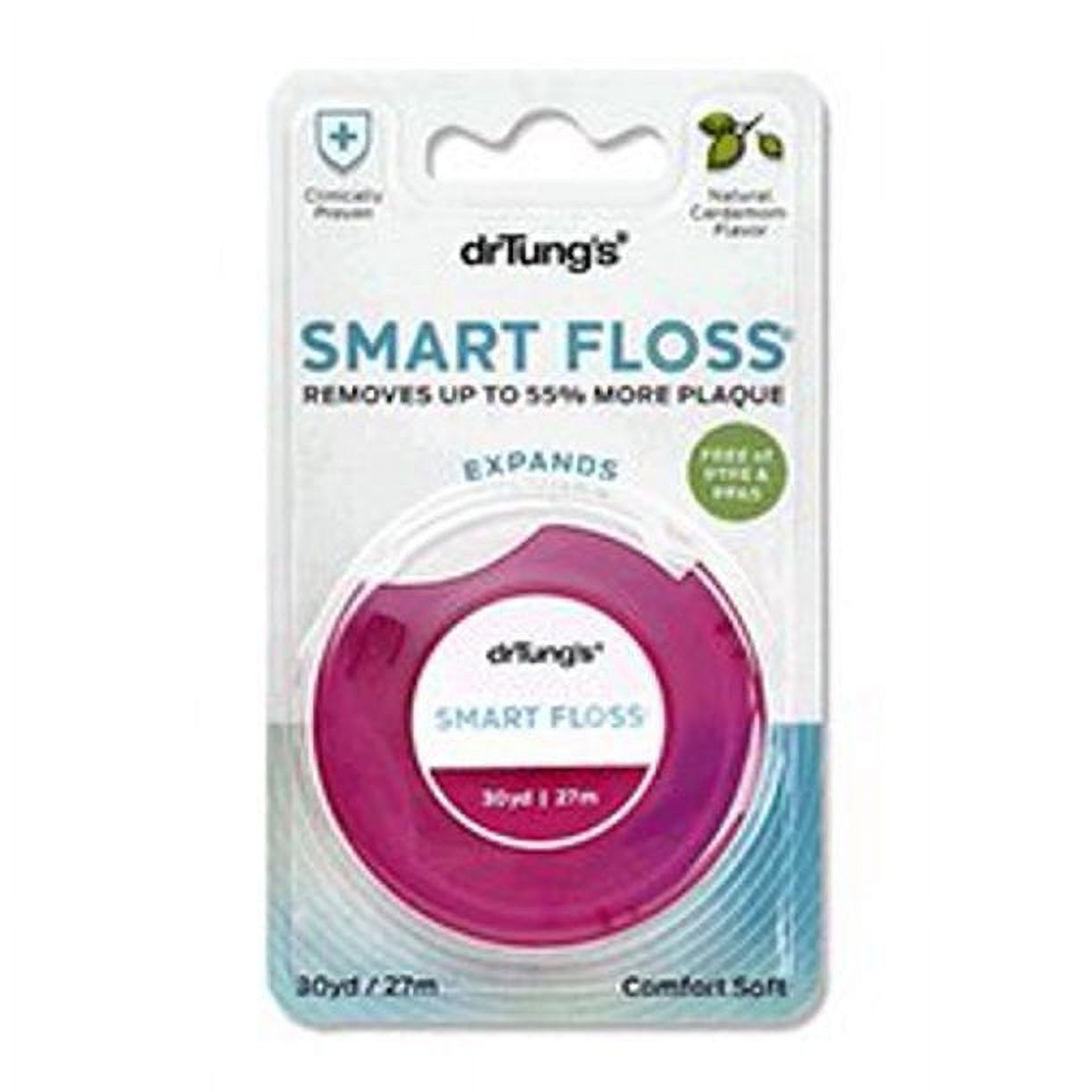 drTung's Smart Floss, 30 yds, Dental Floss - Natural Cardamom Flavor Colors May Vary (6 Pack) Dr. Tung's