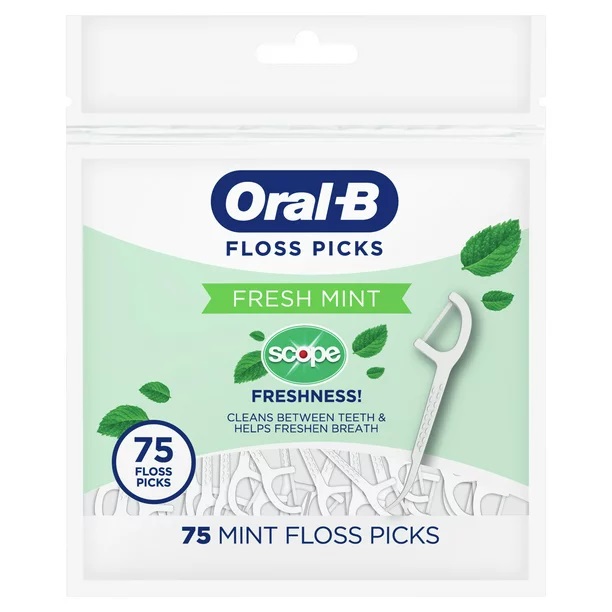 Oral-B Burst of Scope Dental Floss Picks, Fresh Mint, 75 Ct Visit the Oral-B Store