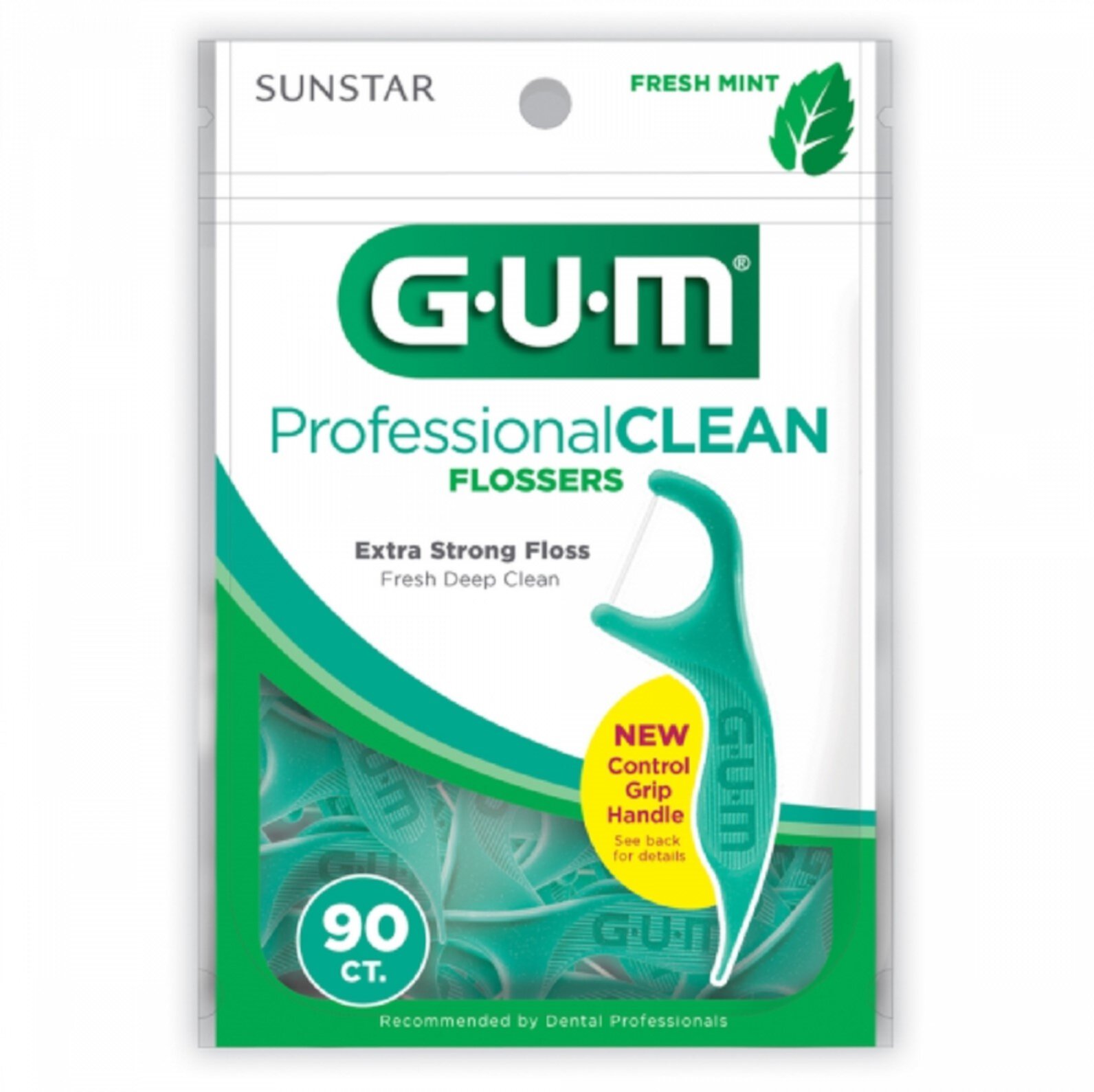 Sunstar Gum Professional Clean Flossers, Mint 90 ea (Pack of 3) GUM