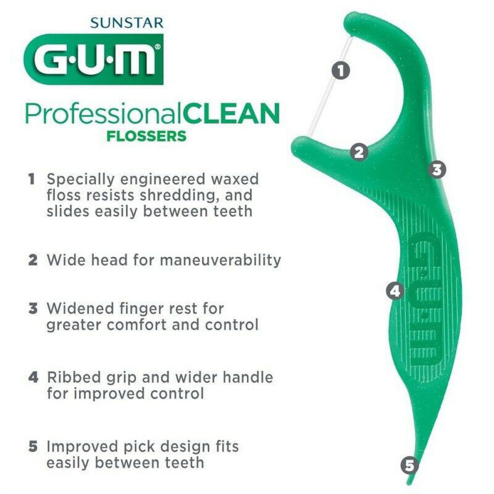 Sunstar Gum Professional Clean Flossers, Mint 90 ea (Pack of 4) Visit the GUM Store