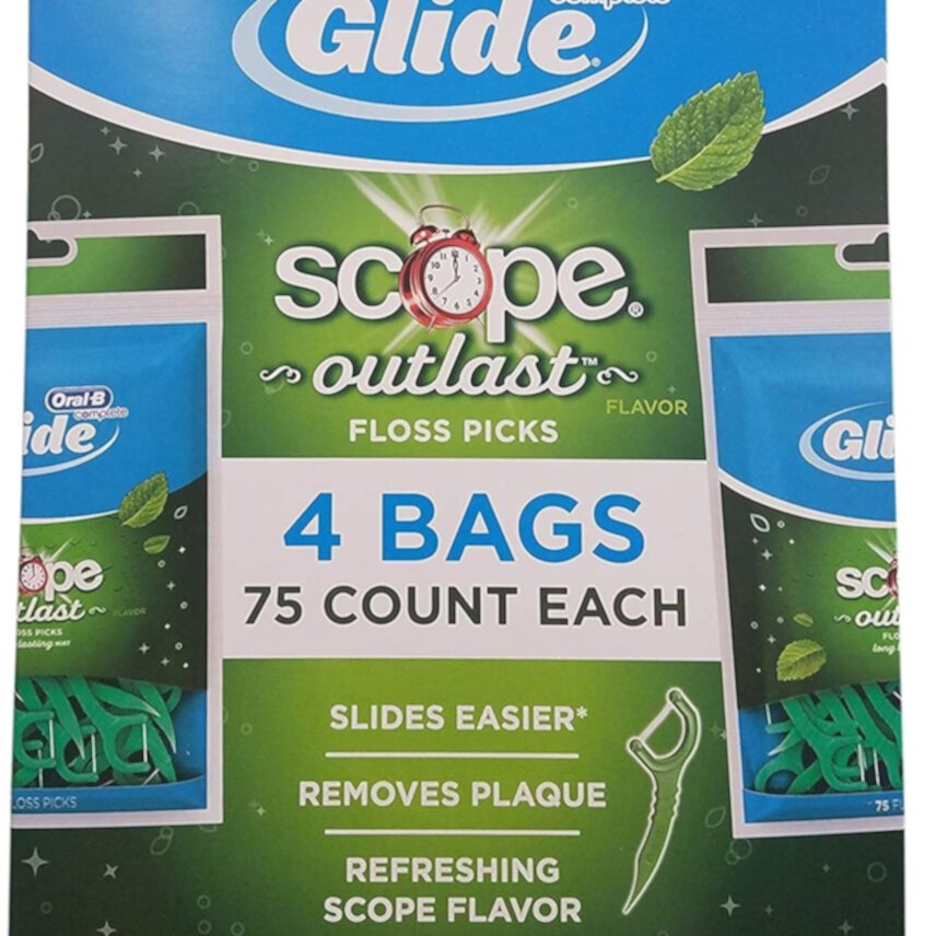 Oral-B Glide Floss Picks Scope Outlast. 75 Count/Pack 4 Packs (300 Total) Visit the Oral-B Store