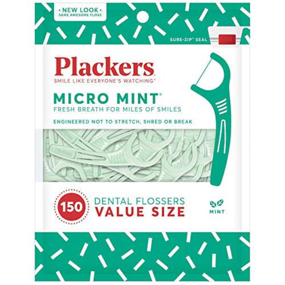 Plackers Micro Mint Dental Floss Picks, 150 Count Visit the Plackers Store