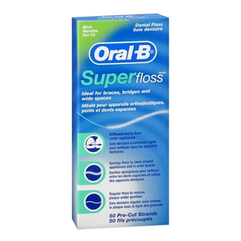 Oral-B Superfloss Dental Floss Pre-Cut Strands Mint - 50 Ea 3 Pack Visit the Oral-B Store