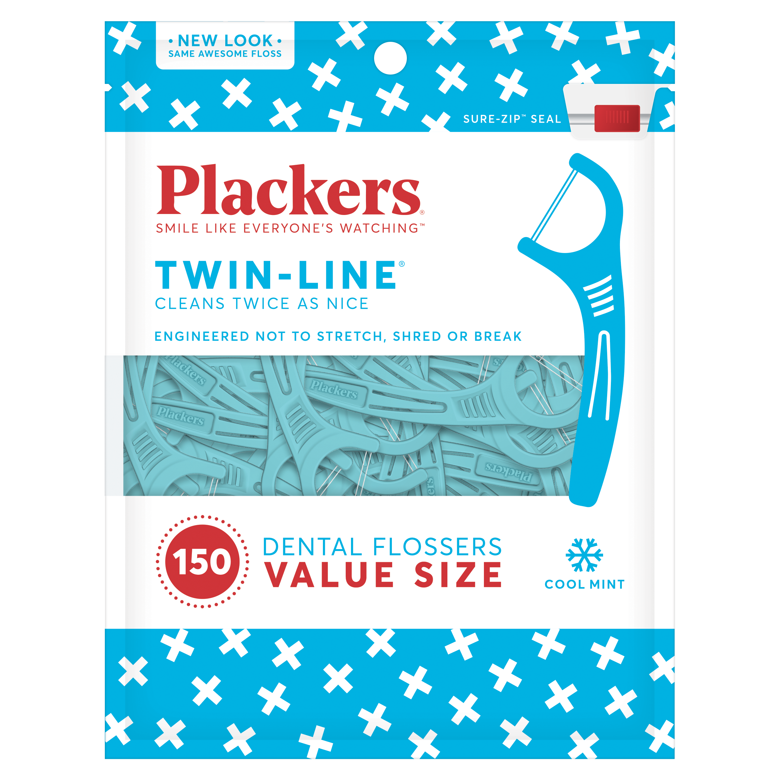 Plackers Twinline Cool Mint Dental Floss Picks - 150 Count Visit the Plackers Store