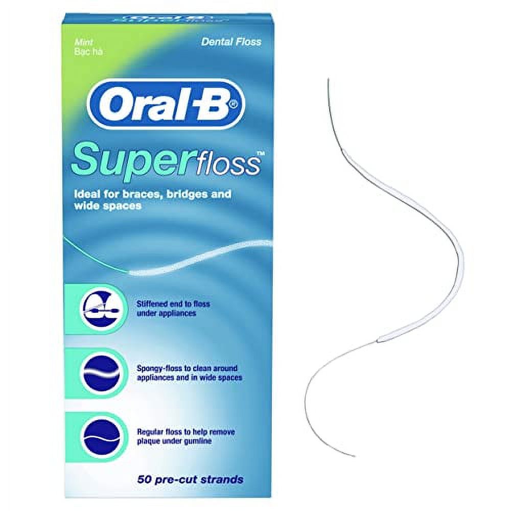 Oral-B Super Floss Pre-Cut Strands Dental Floss, Mint, 50 Count Visit the Oral-B Store