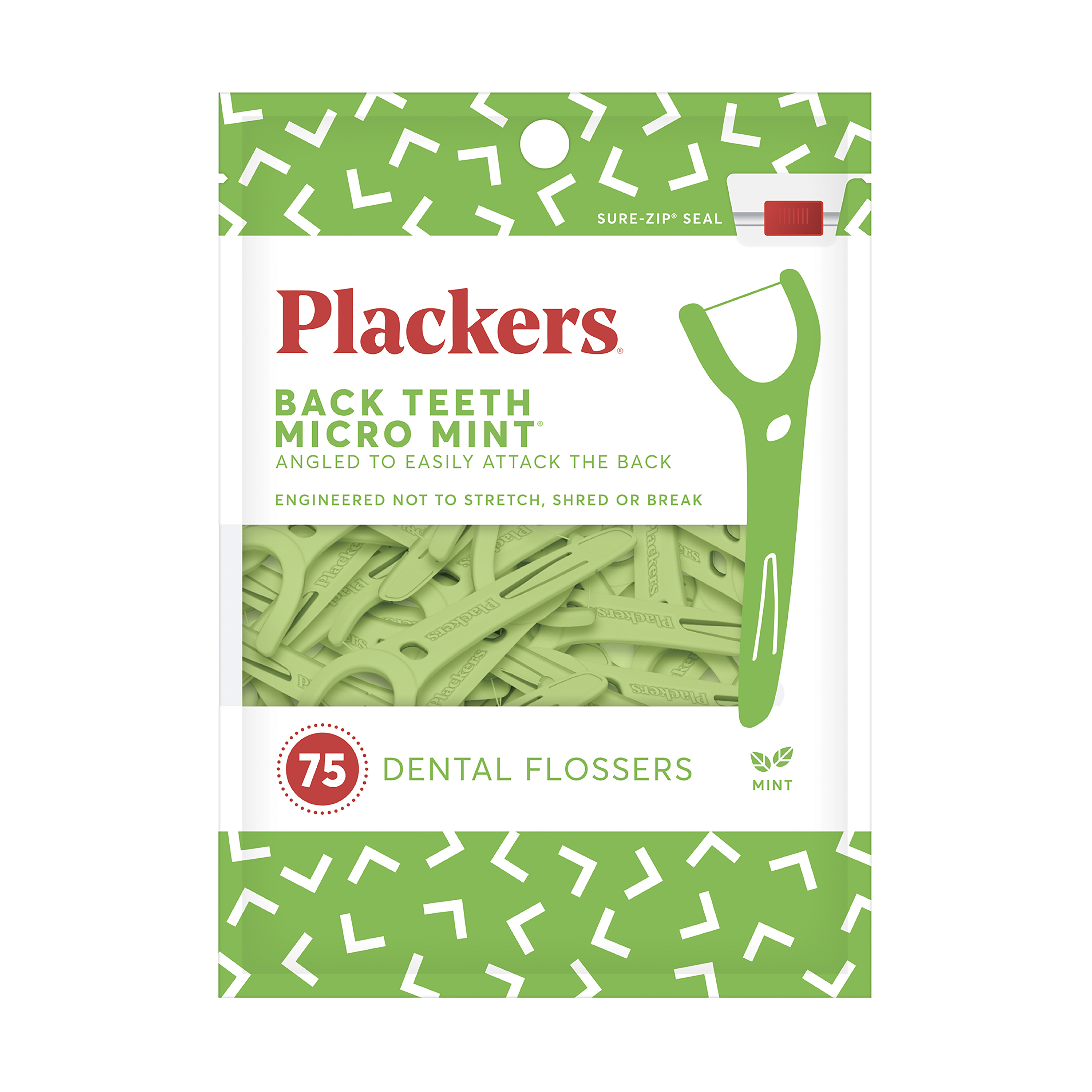 Plackers Back Teeth Micro Mint Dental Flossers, Provides Easy Access for Back Teeth, Built-in Protected Pick, Easy Storage, Delicious Mint Flavor, 75 Count Visit the Plackers Store