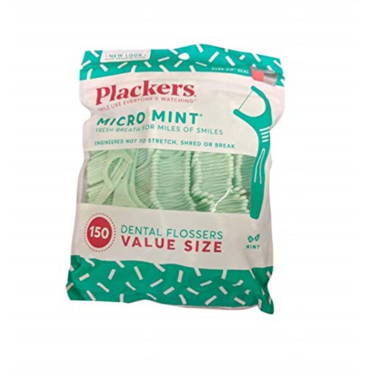 Plackers Dental Floss Picks, Micro Mint, 150 Count Visit the Plackers Store