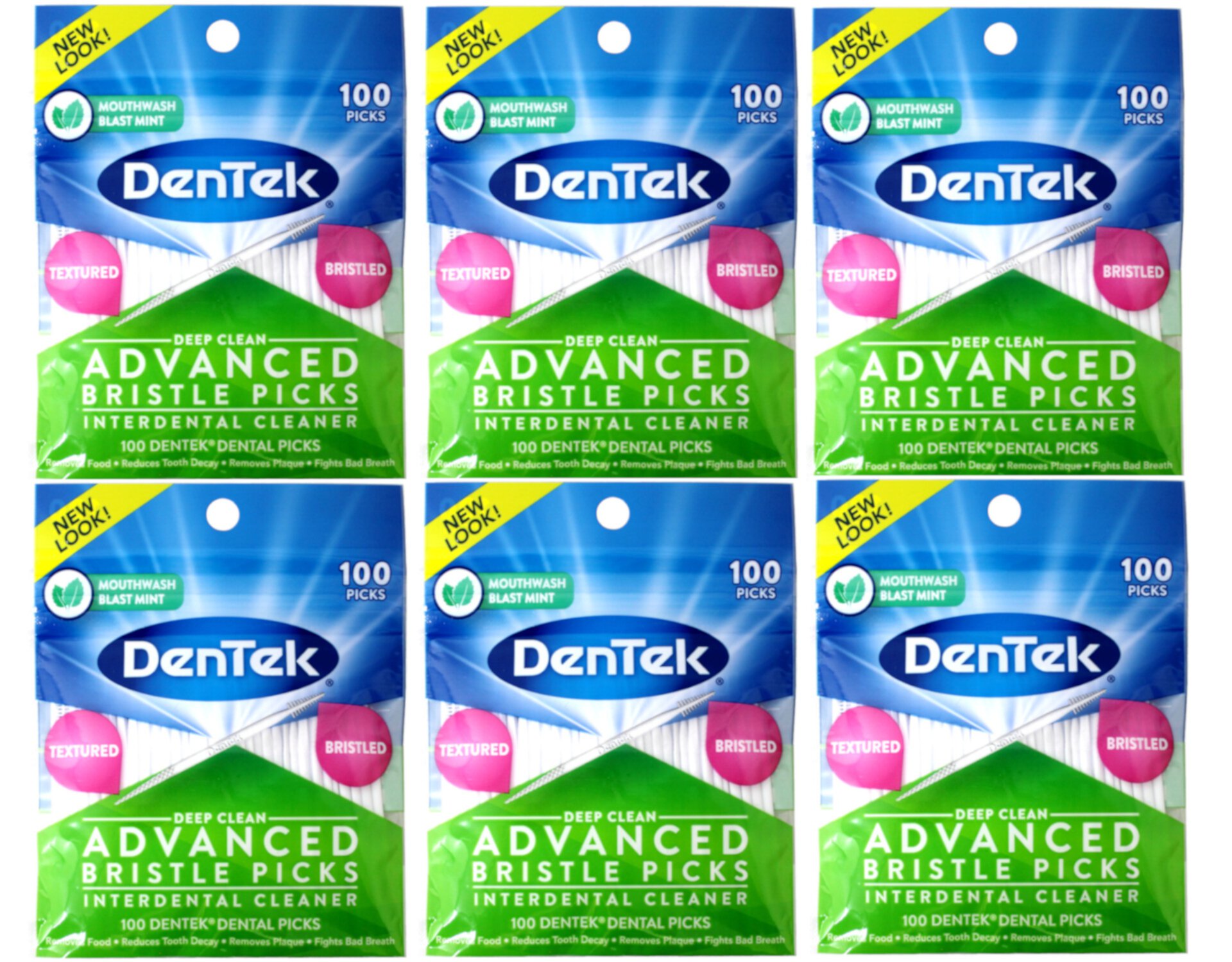 6 Pack DenTek Dental Picks Deep Clean Mint Toothpicks Plaque Removers, 100 Picks Each - Pack of 6 Visit the DenTek Store