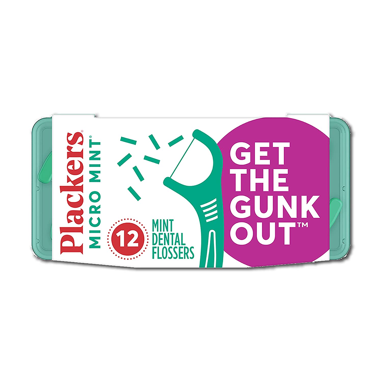 Plackers Micro Mint Dental Floss Picks with Travel Case, 12 Count (Color may vary) Visit the Plackers Store