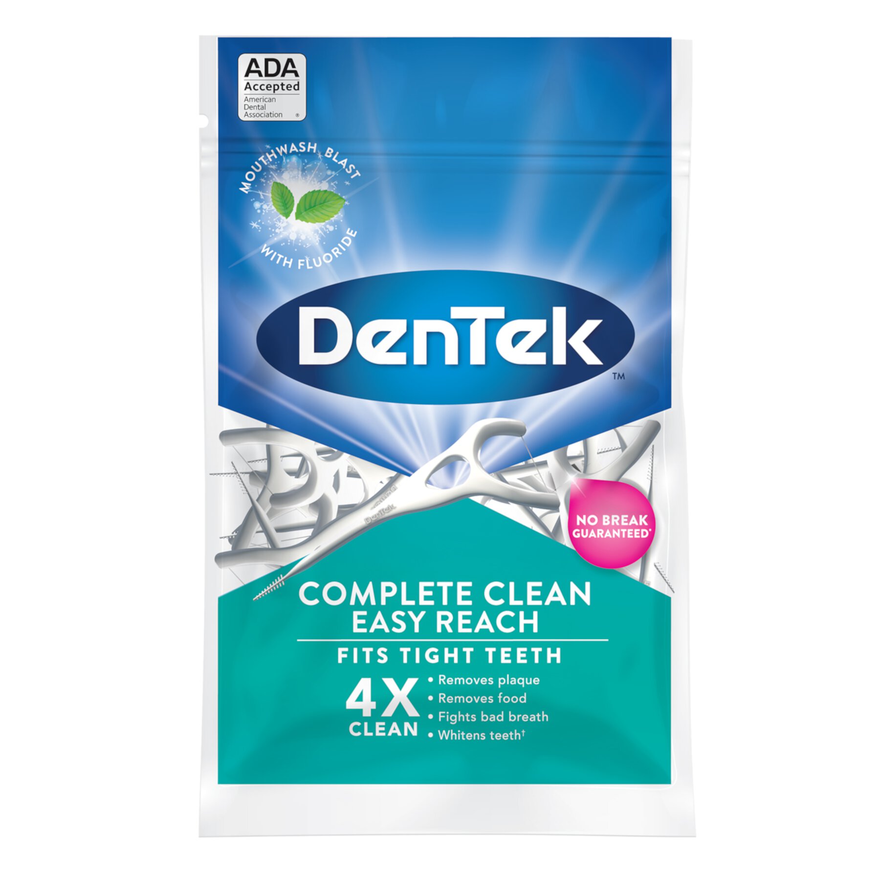 DenTek Complete Clean Floss Picks | Removes Food & Plaque | 75 Count Visit the DenTek Store