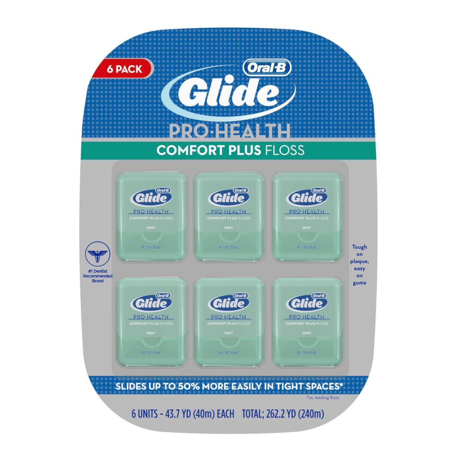 (Pack of 6) Oral-B Glide Pro-Health Mint Comfort Plus Floss 43.7 Yd Visit the Oral-B Store