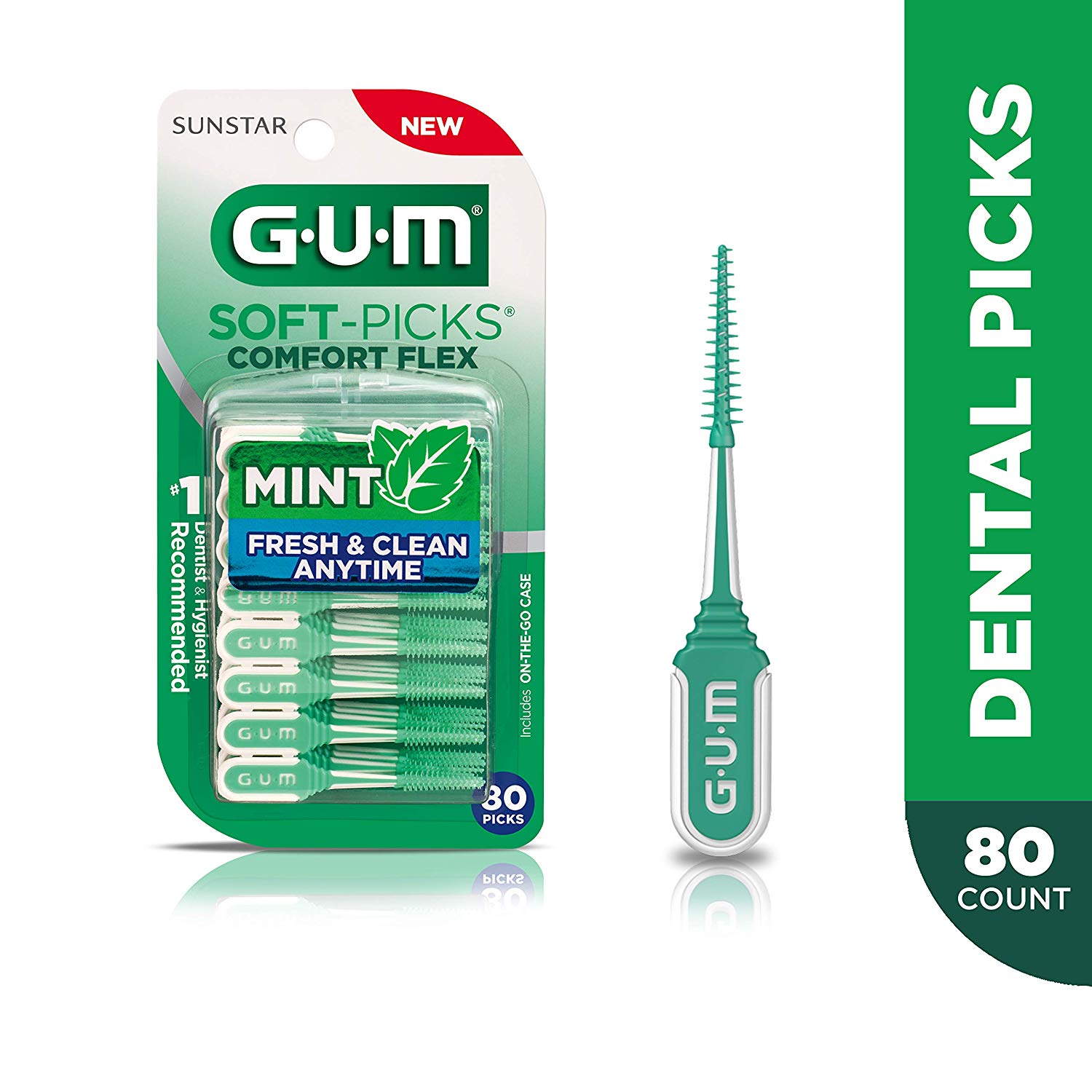 GUM Soft-Picks Comfort Flex Mint Dental Picks, New Invigorating Mint Flavor, 80 Count Visit the GUM Store