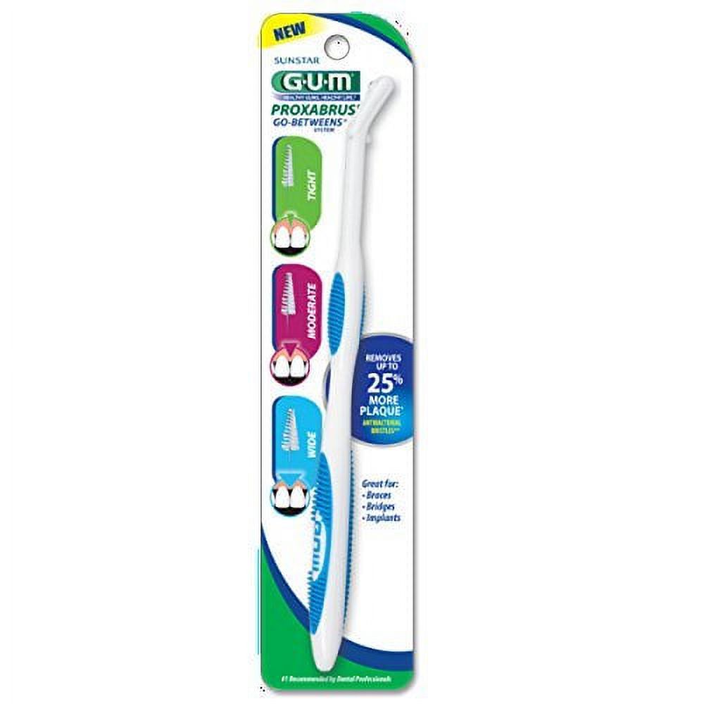 GUM Proxabrush Go-Betweens Interdental Brush Handle & Refills, #625 Tight, Moderate & Wide, 1 Count Visit the GUM Store