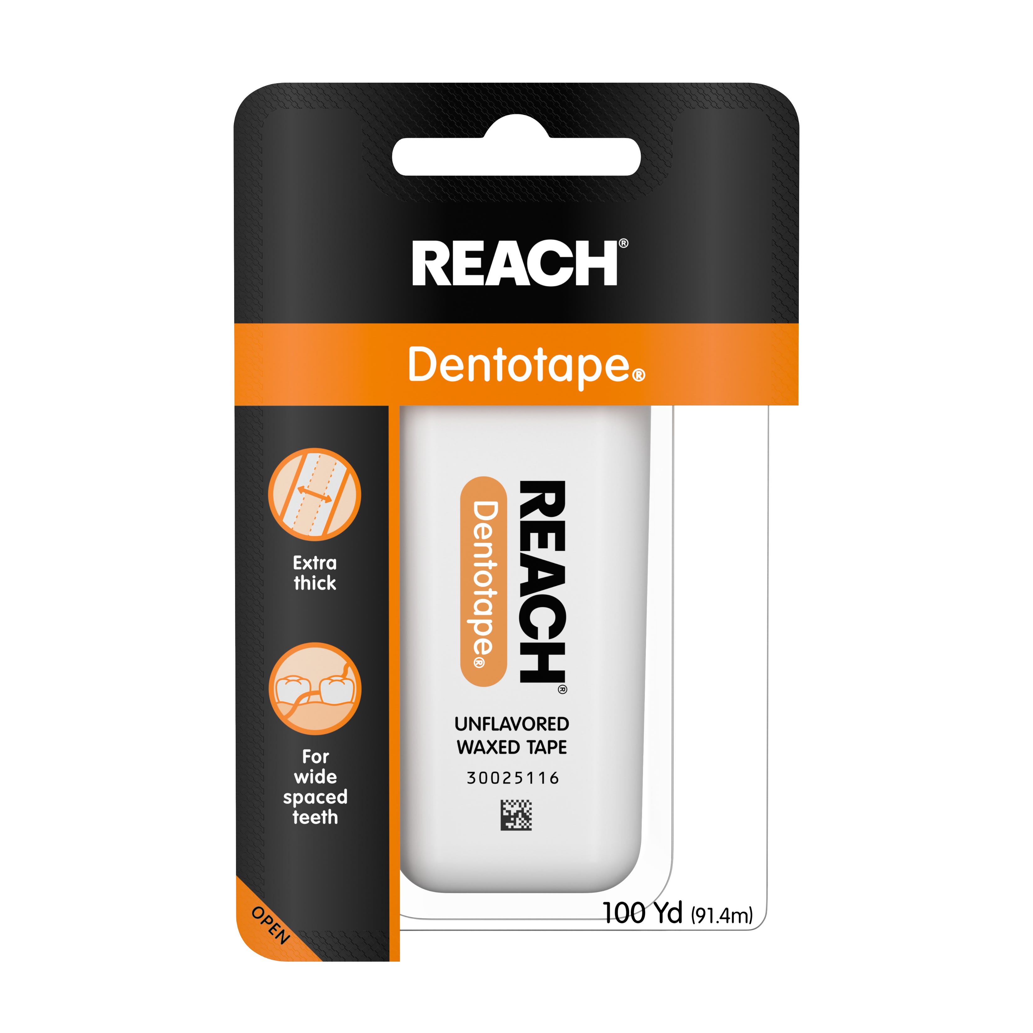 (5 pack) Reach Dentotape Extra Wide Waxed Dental Floss, Unflavored, 100 Yards Reach