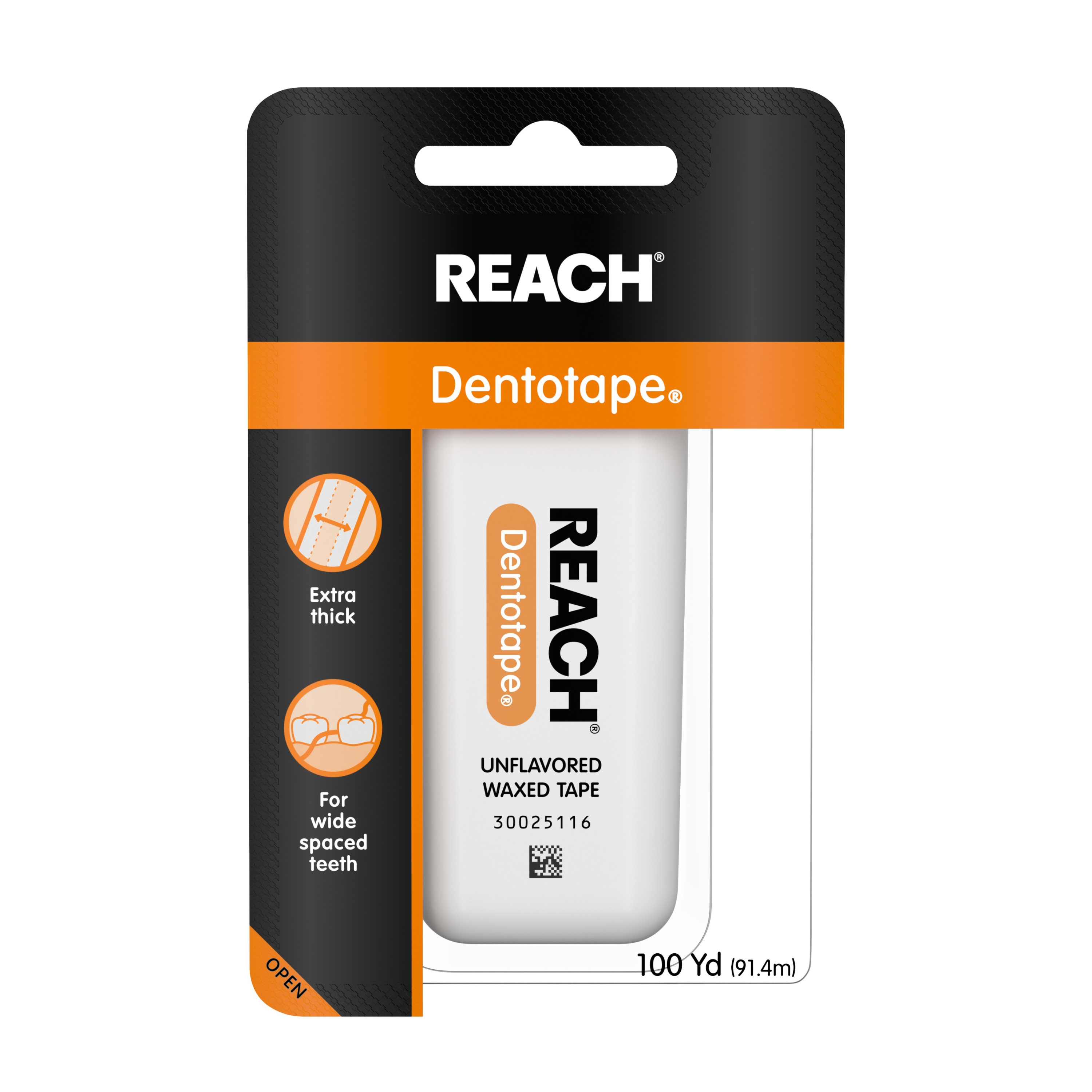 Reach Dentotape Extra Wide Waxed Dental Floss, Unflavored, 100 Yards Reach