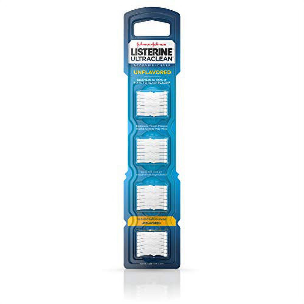 Listerine Ultraclean Access Disposable Snap-On Dental Flosser Refill Heads Proper Oral Care & Durable Floss Helps Remove Plaque, Unflavored, 28 ct Reach