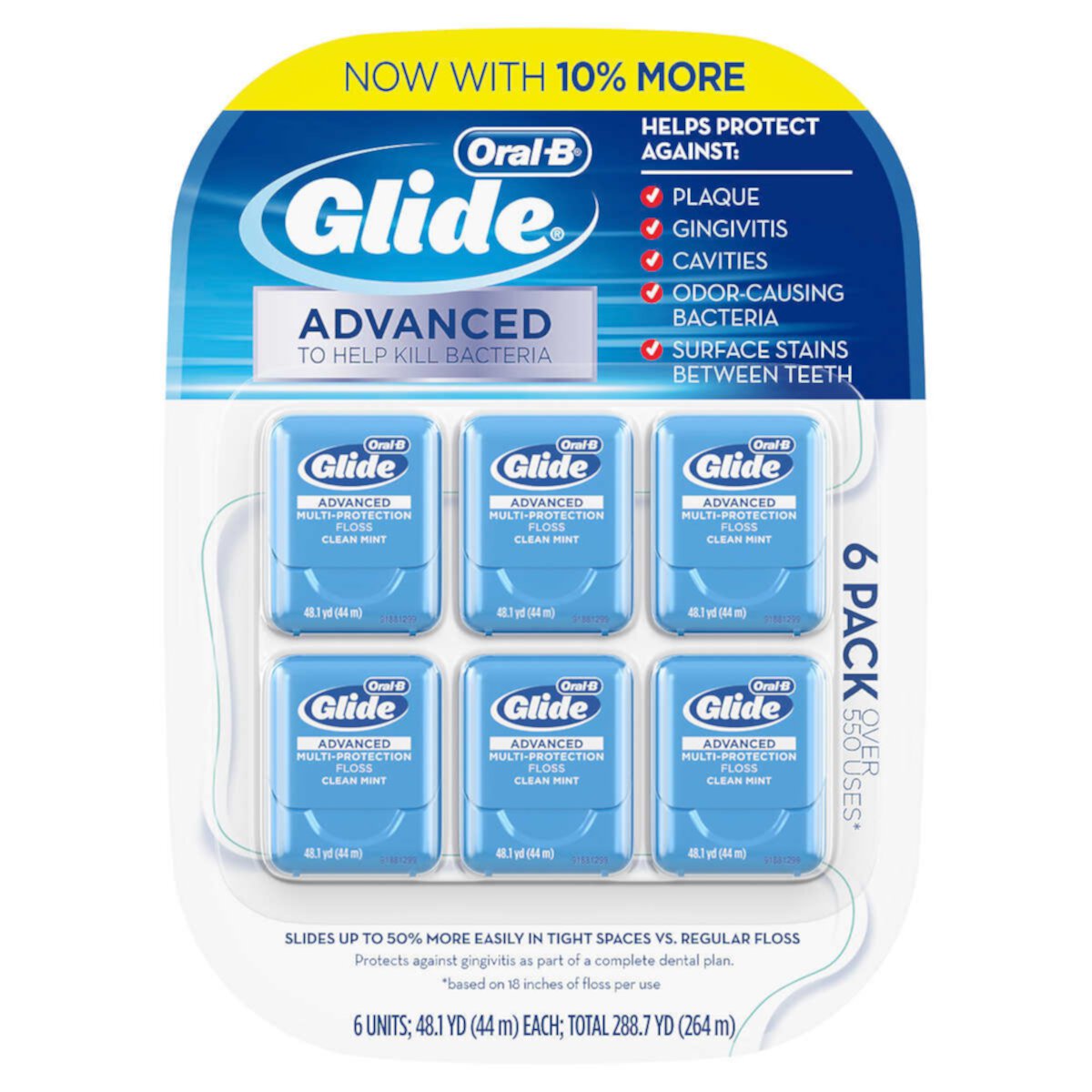 Oral B Glide Advanced Multi Protection Dental Floss Clean Mint - 6 Pack Visit the Oral-B Store