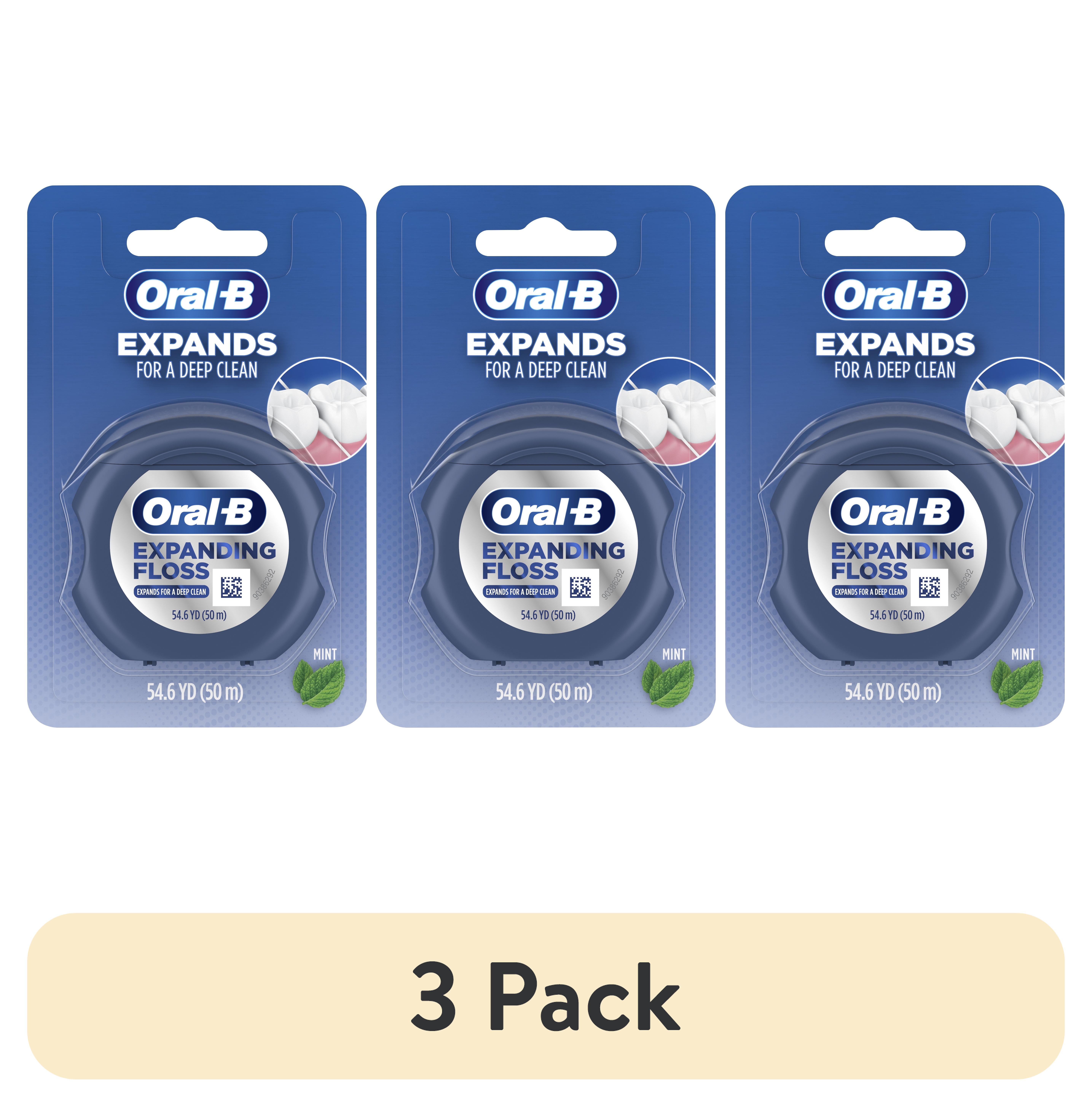 (3 pack) Oral-B Expandable Ribbon Dental Floss, Mint, Expands for a Deep Clean, 50M Visit the Oral-B Store