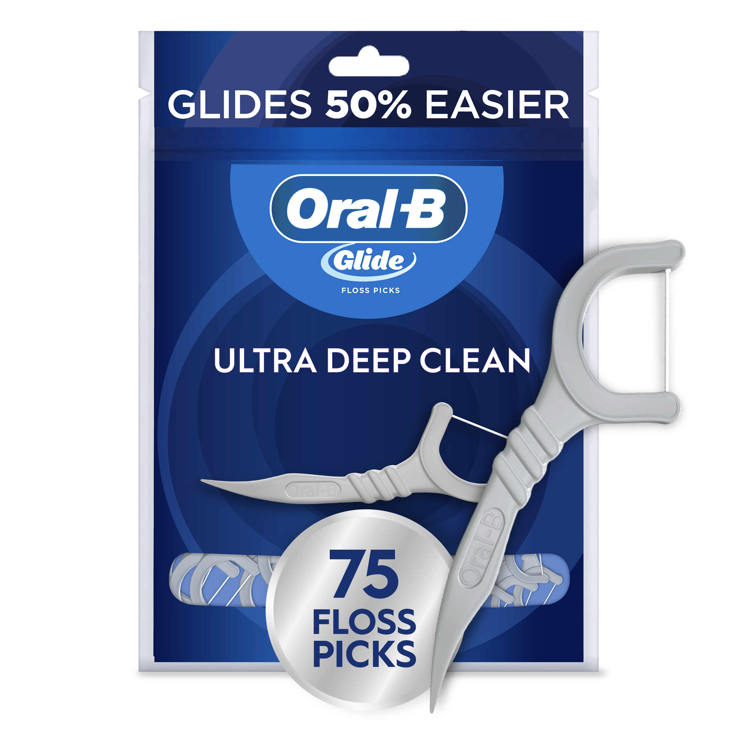 Oral-B Glide Ultra Deep Clean Dental Floss Picks, Cool Mint Flavor, 75 Count Oral-B