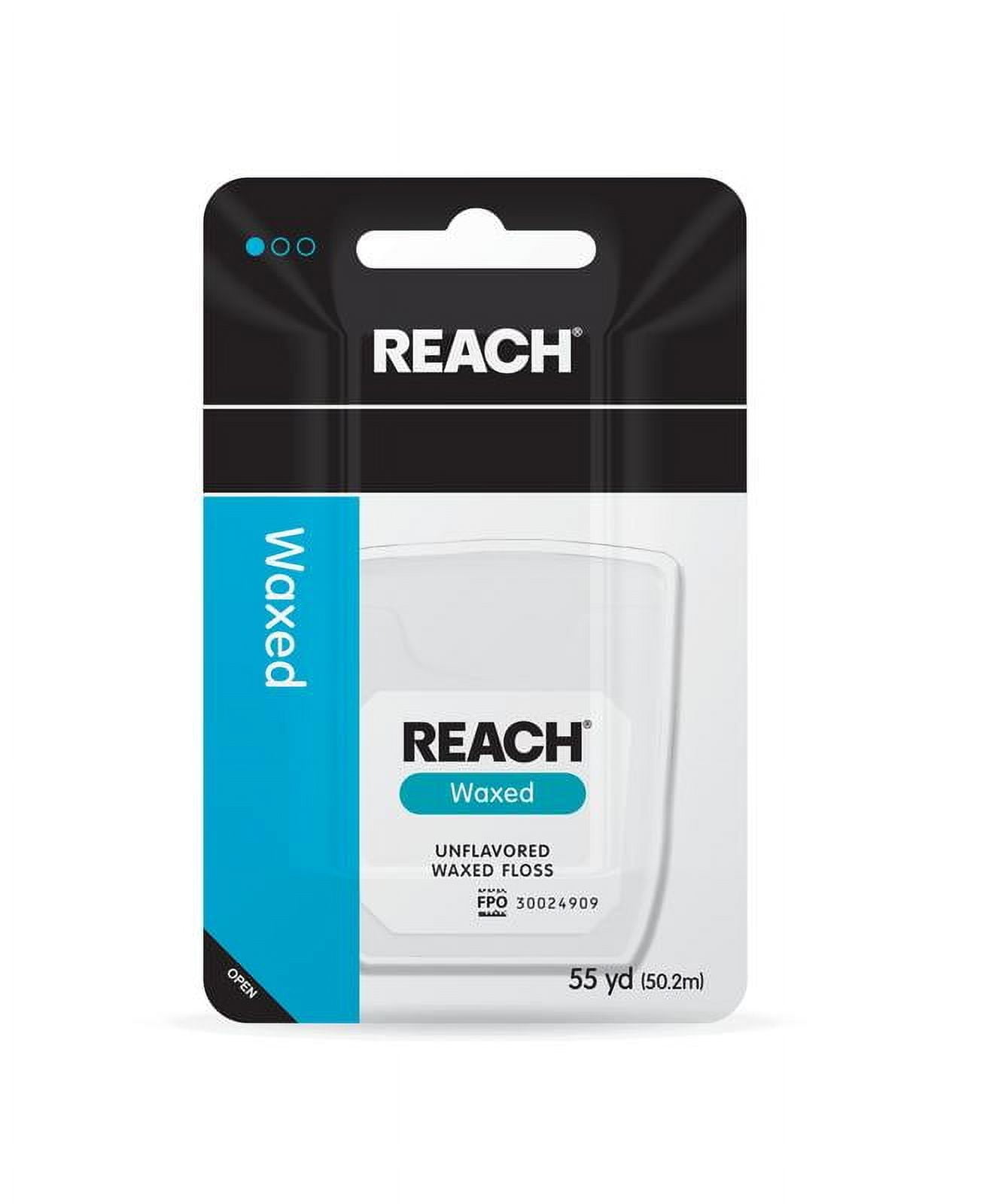 REACH Waxed Dental Floss Unflavored 55YD Reach