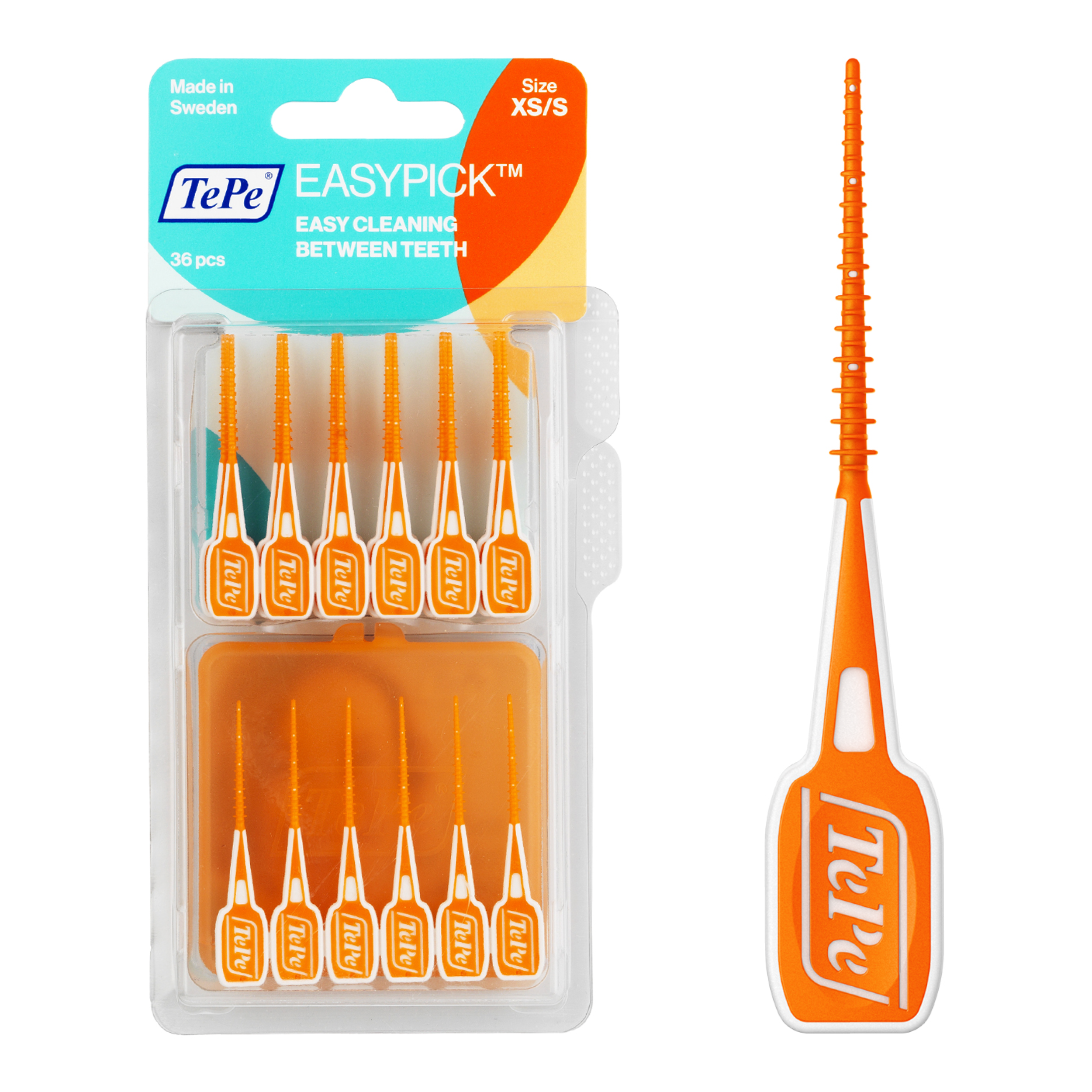 TEPE EasyPick™ Orange - XS/S 36-Pack , Dental Floss Picks TEPE