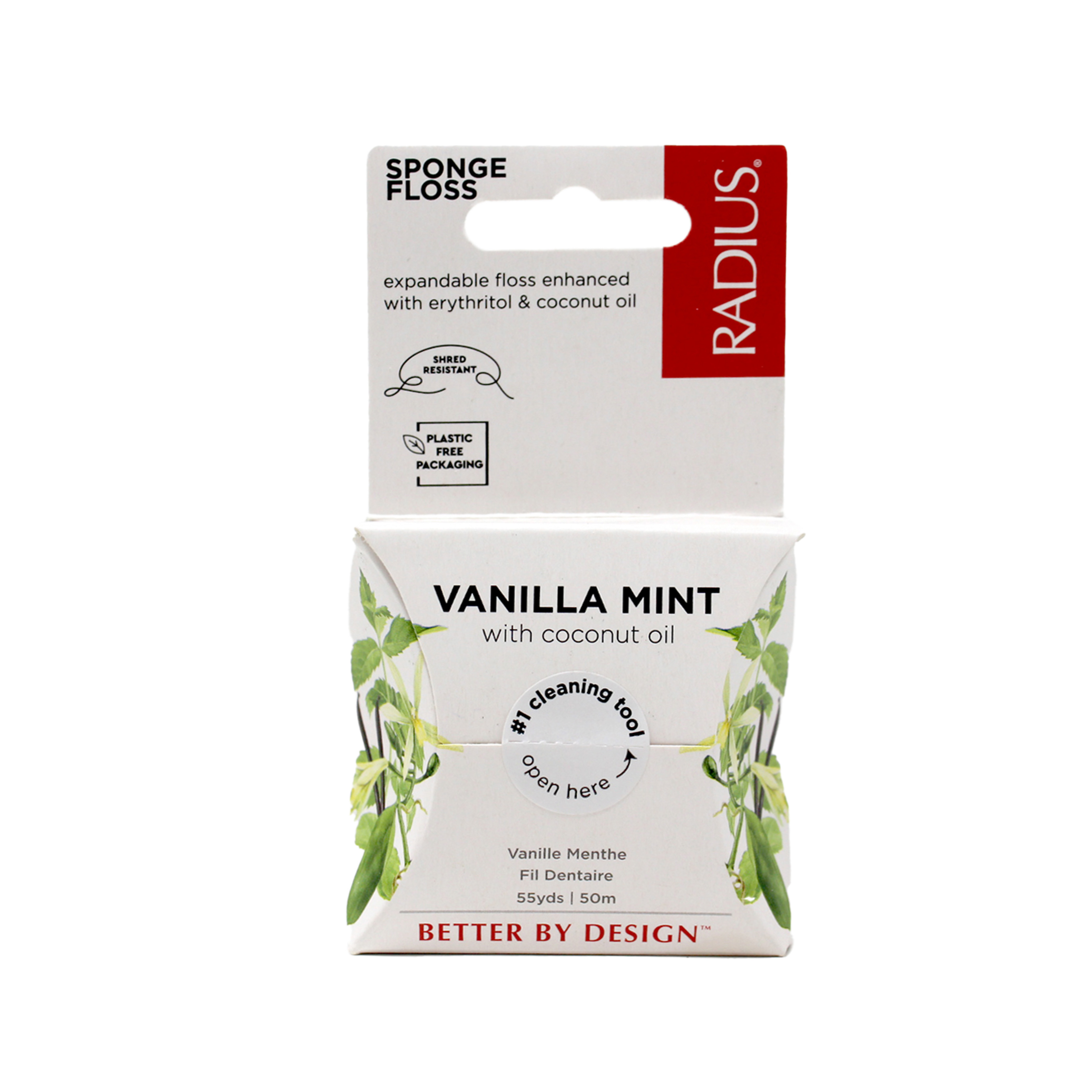 RADIUS - Vanilla Mint With Coconut Oil Dental Sponge Floss Visit the RADIUS Store