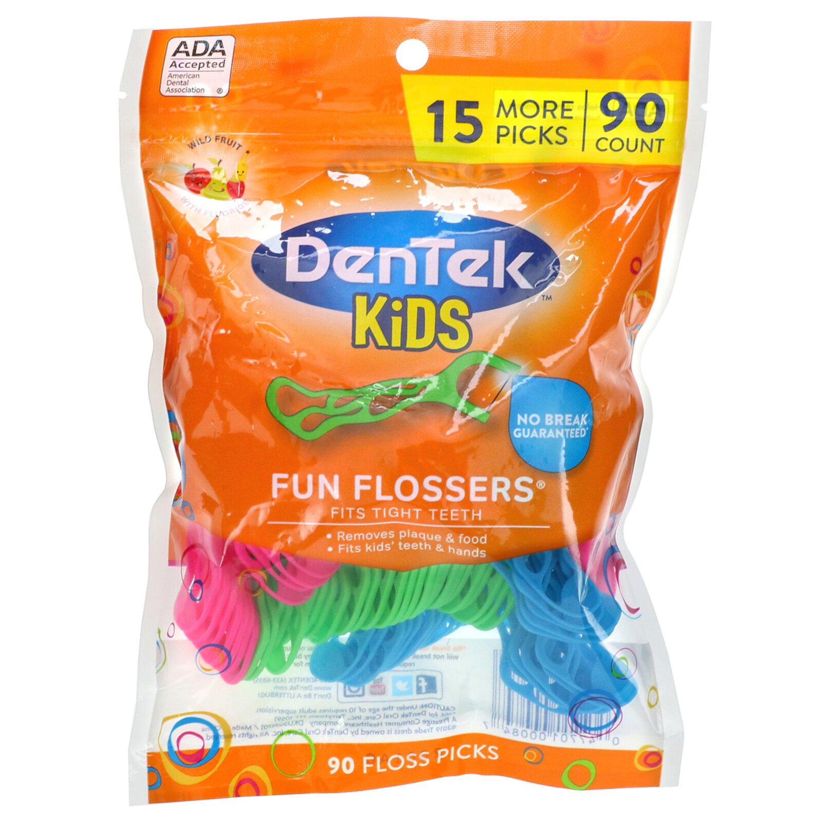 DenTek, Kids Fun Flossers, Wild Fruit, 90 Floss Picks Visit the DenTek Store