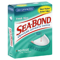 Sea-Bond Uppers Denture Adhesive Wafers, Fresh Mint - 30 Ea, 2 Pack Sea-Bond