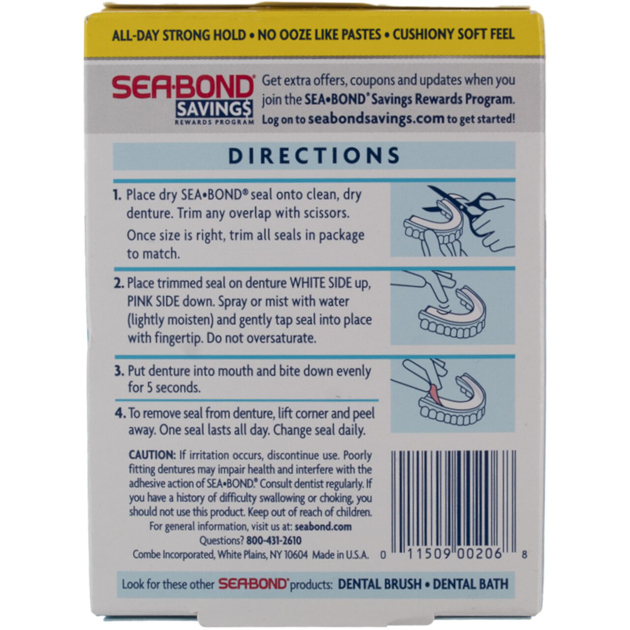 Sea Bond Secure Denture Adhesive Seals, Original Lowers, 30 Count (Pack of 5) Sea-Bond