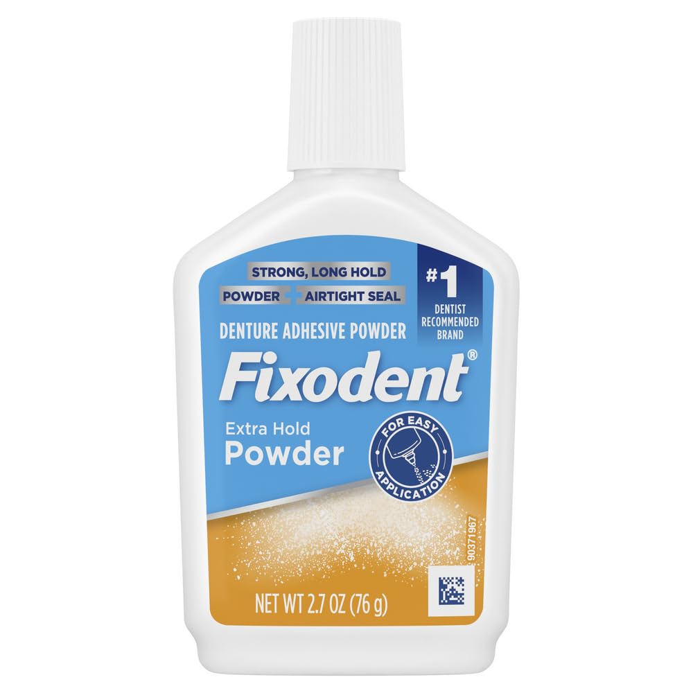 Fixodent Extra Hold Denture Adhesive Powder, 2.7 Ounce (Pack of 4) C17 Fixodent