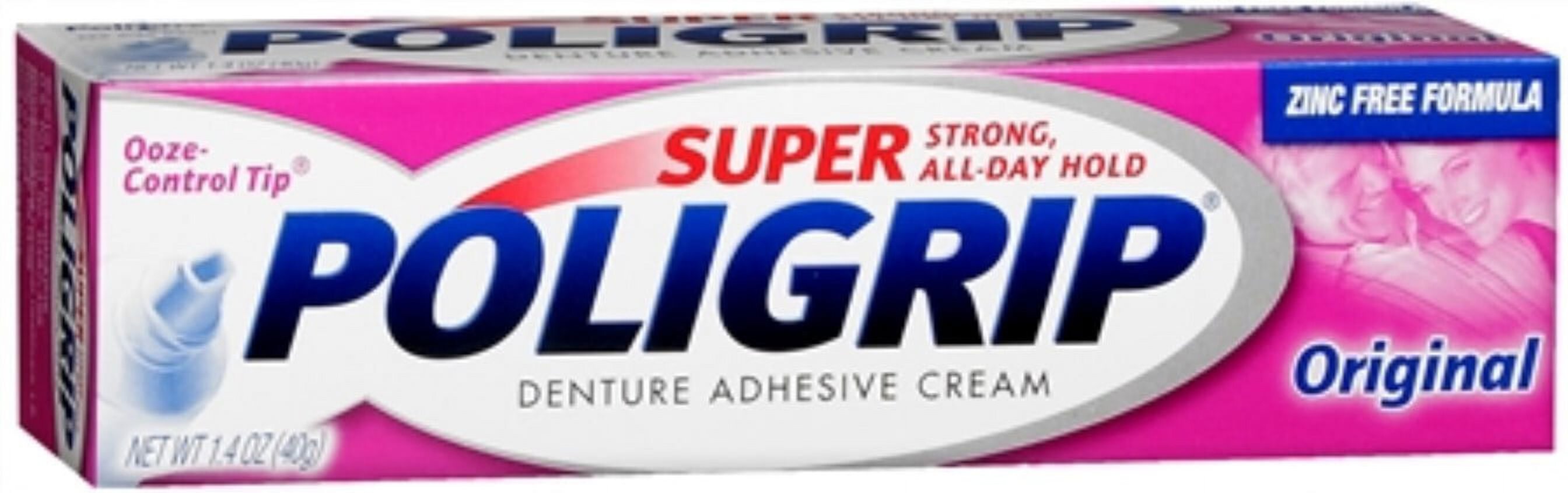 SUPER POLIGRIP Denture Adhesive Cream Original 1.40 oz Super Poligrip