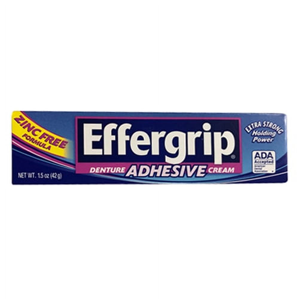 Effergrip Denture Adhesive Cream, Zinc Free Formula - 1.5 Oz, 3 Pack Effergrip