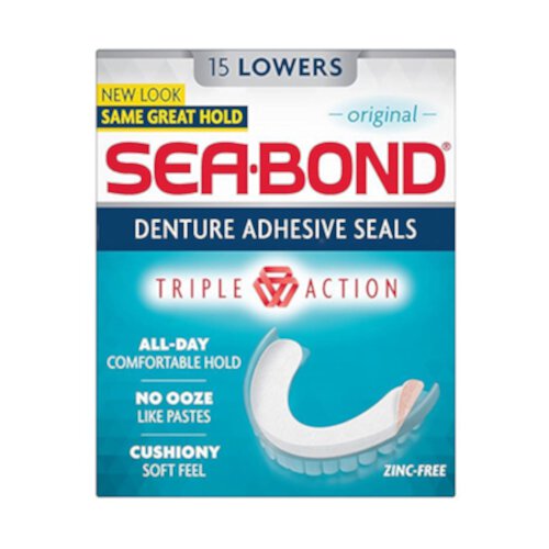 Sea Bond Denture Adhesive Wafers Lowers, Original - 15 Ea, 3 Pack Sea-Bond