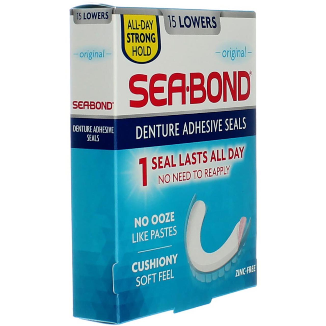 SEA-BOND Denture Adhesive Wafers Lowers Original 15 Each (Pack of 4) Sea-Bond