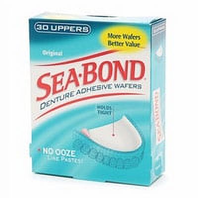 Sea-Bond Lowers Denture Adhensive Wafers, Fresh Mint - 30 Ea, 3 Pack Sea-Bond