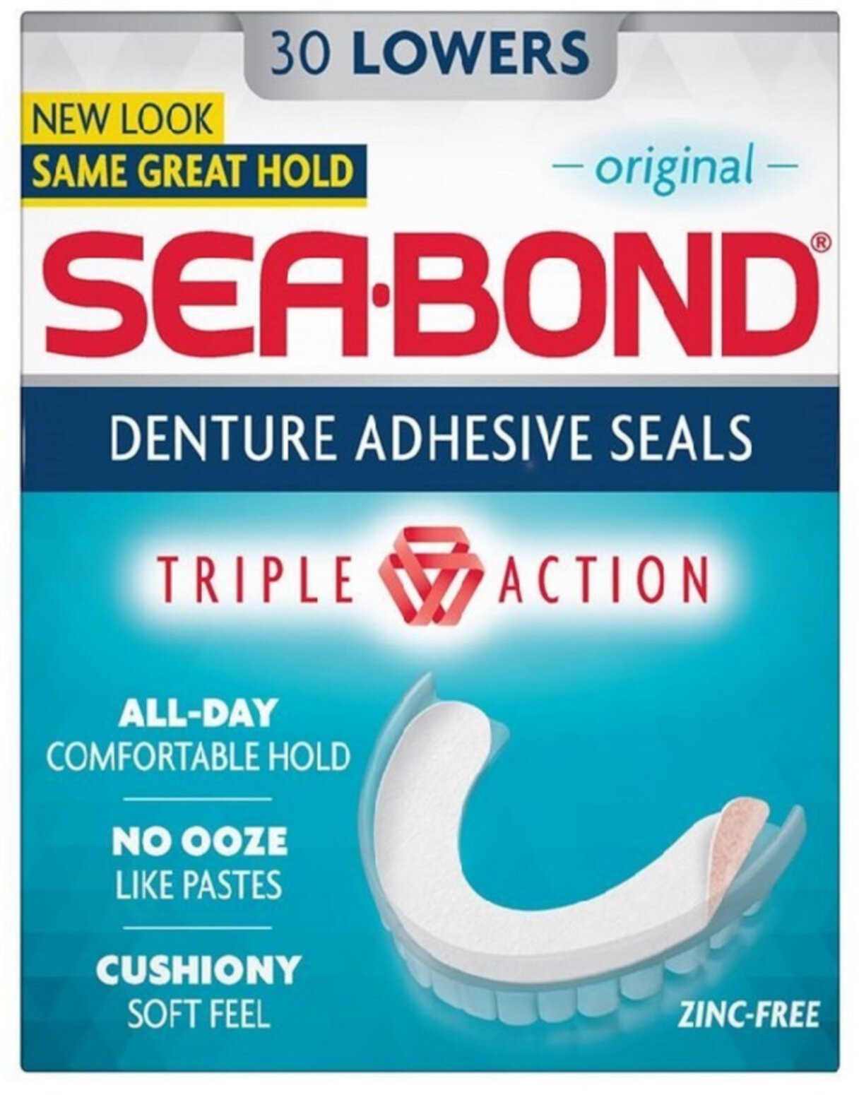 SEA-BOND Denture Adhesive Wafers Lowers Original 30 Each (Pack of 4) Sea-Bond