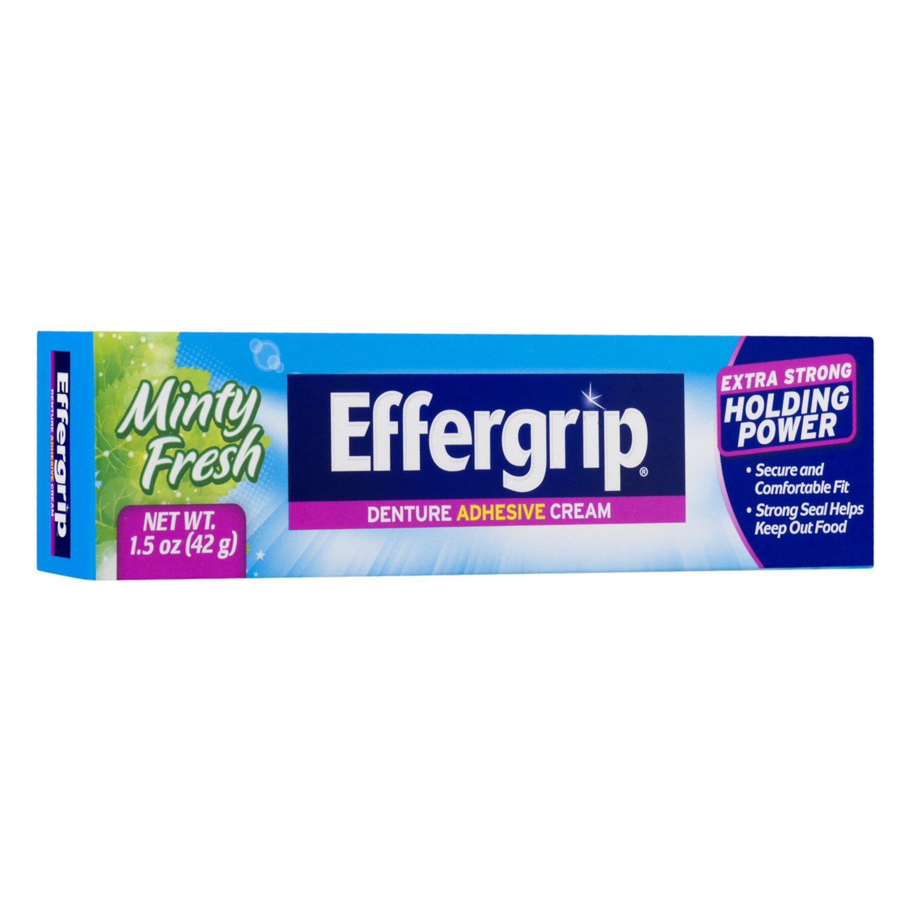 Effergrip Denture Adhesive Cream, Extra Strong Holding Power, 1.5 oz (Pack - 1) Effergrip