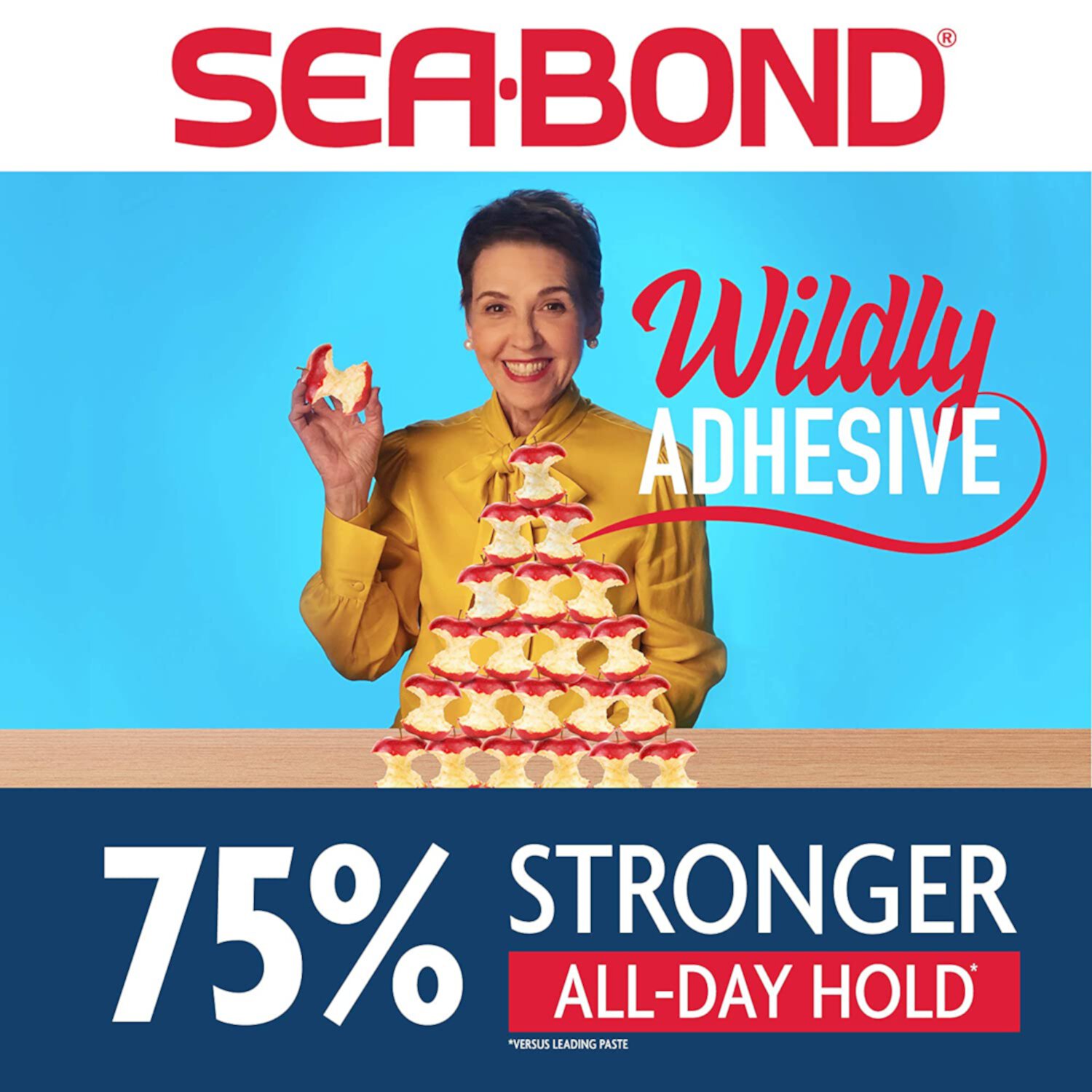 Sea Bond Secure Denture Adhesive Seals, For an All Day Strong Hold, 30 Mint Flavor Seals for Upper Dentures (4 Pack) Sea-Bond