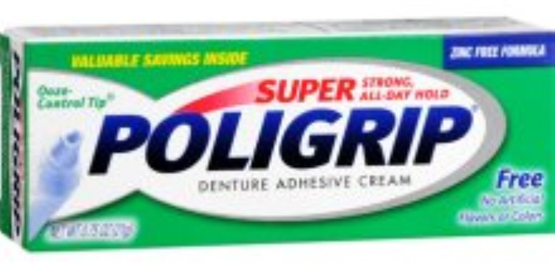 SUPER POLIGRIP Denture Adhesive Cream Artificial Flavor/Color Free 0.75 oz (Pack of 4) Super Poligrip