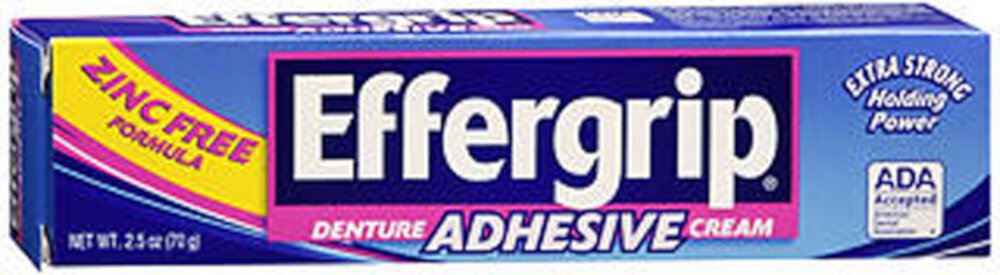 Effergrip Denture Adhesive Cream, Extra Strong Holding Power, 2.5 oz Effergrip