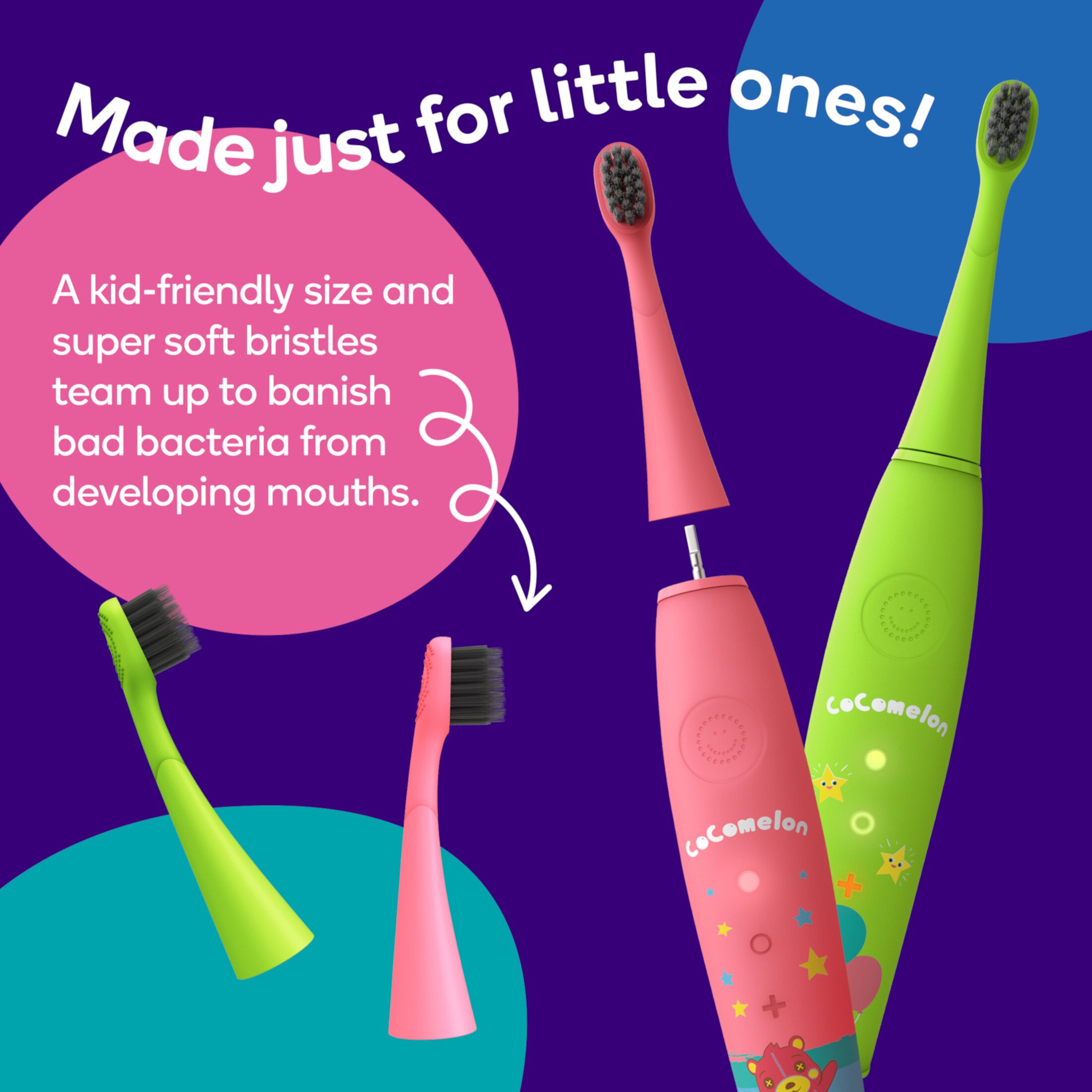 Burst Kids Cocomelon Sonic Electric Toothbrush Replacement Head, Pink, 1 Count Burst