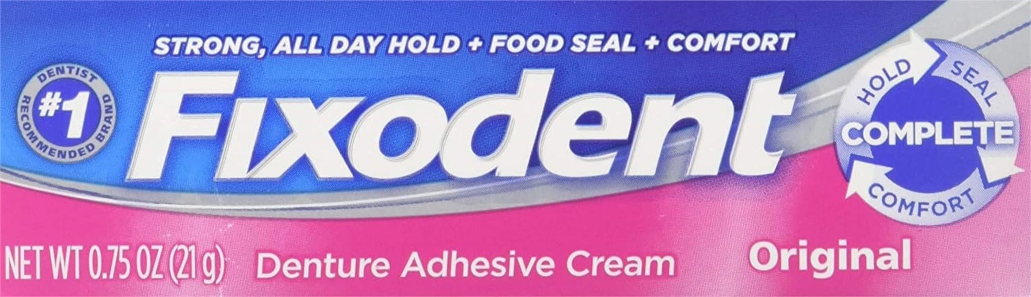 Fixodent Denture Adhesive Cream, 0.75 oz (2 Pack) Fixodent