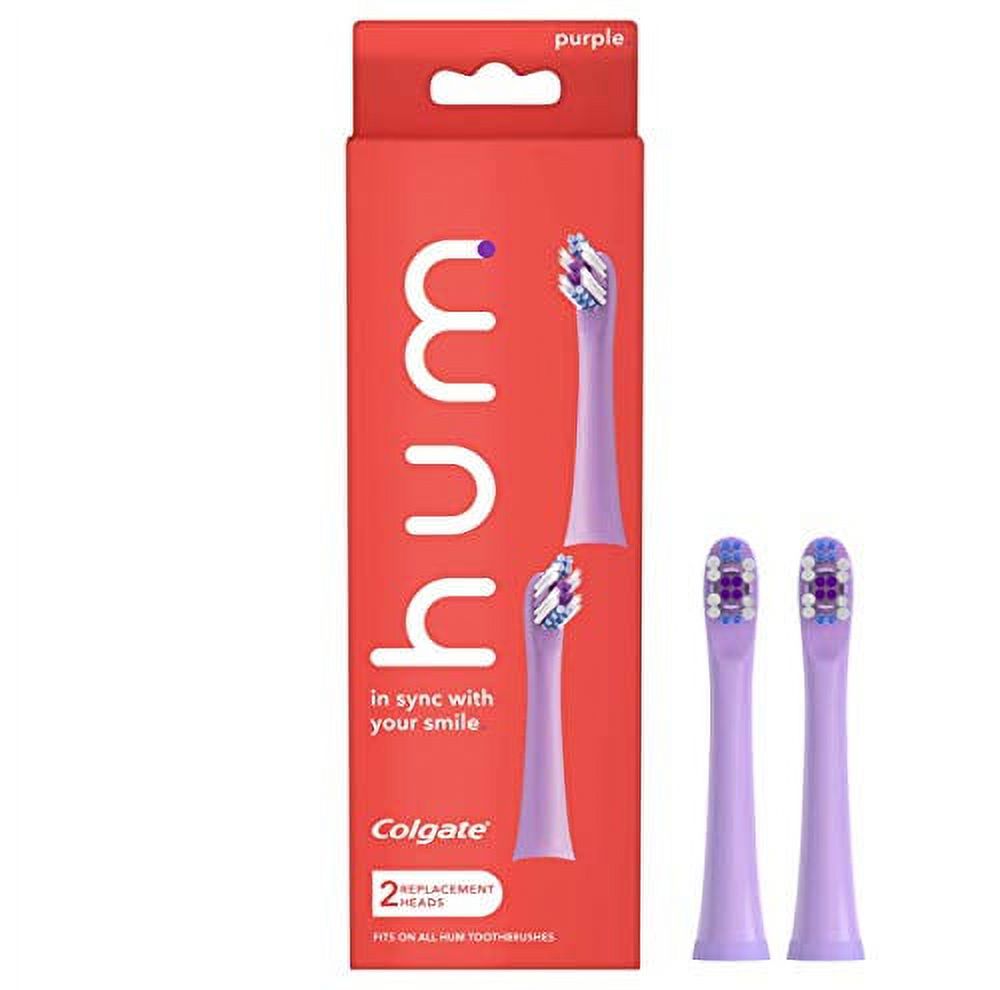 hum Replacement Heads, hum Toothbrush Heads with Floss Tip Bristles for Smart Toothbrush, Purple, 2 Pack Visit the Colgate Store