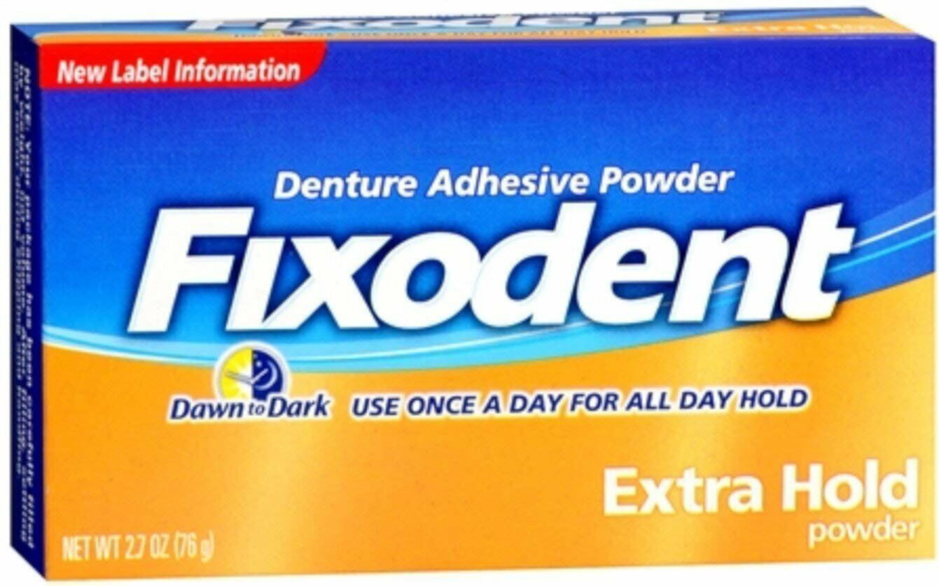 Fixodent Denture Adhesive Powder Extra Hold 2.70 oz (Pack of 2) Fixodent