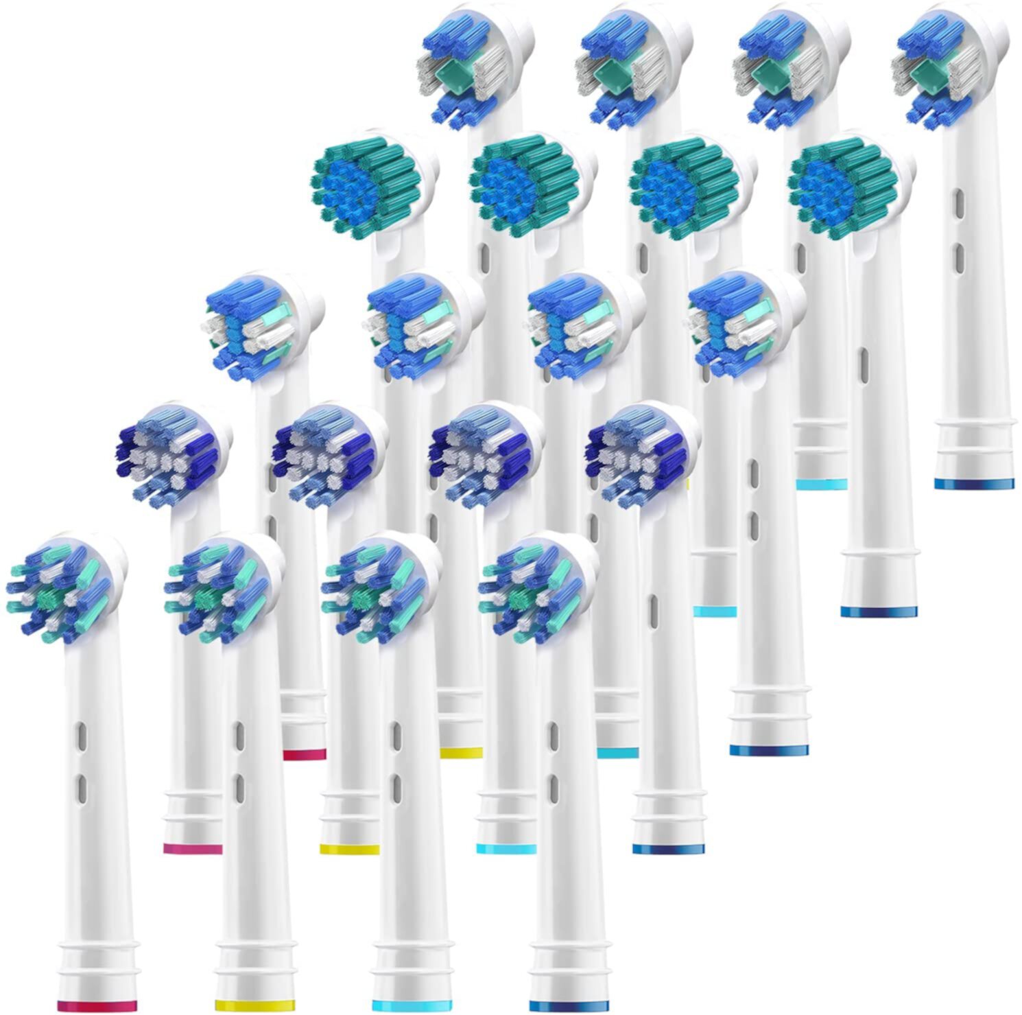 Replacement Brush Heads Compatible with Oral B Braun –20 Pack of 4 Sensitive, 4 Floss, 4 Precision, 4 Cross, 4 Polishing- Fits Oralb Electric Toothbrush 7000 Pro 1000 9600 Kids Action Etc. Alayna