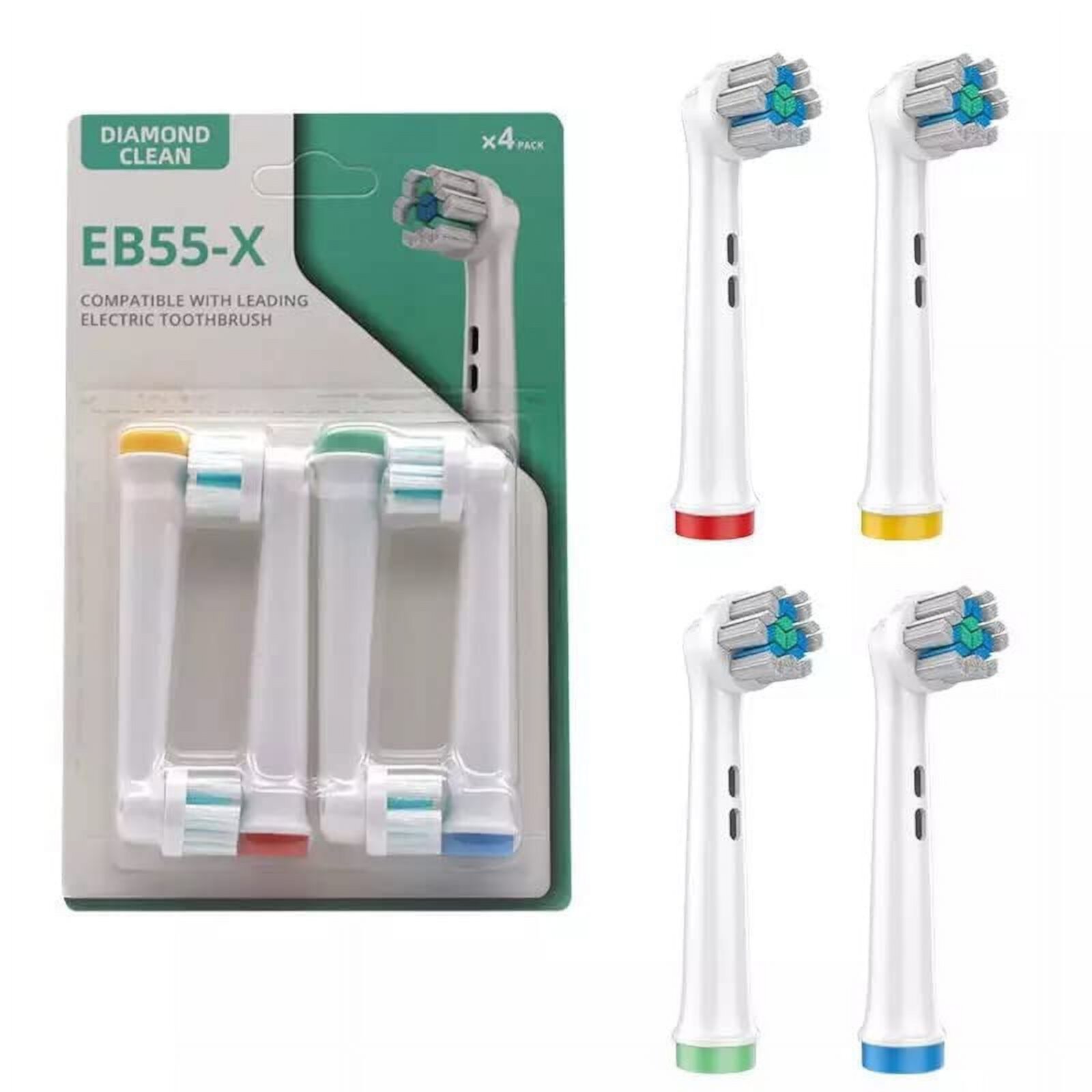 Oral Basics Replacement Brush Heads for Oral-B Braun Electric Toothbrush - Assorted Total Care EB55-X (4 Pack), EB22-X (4 Pack), EB28-X (4 Pack), EB52-X (4 Pack) (16 PCS) Oral Basics