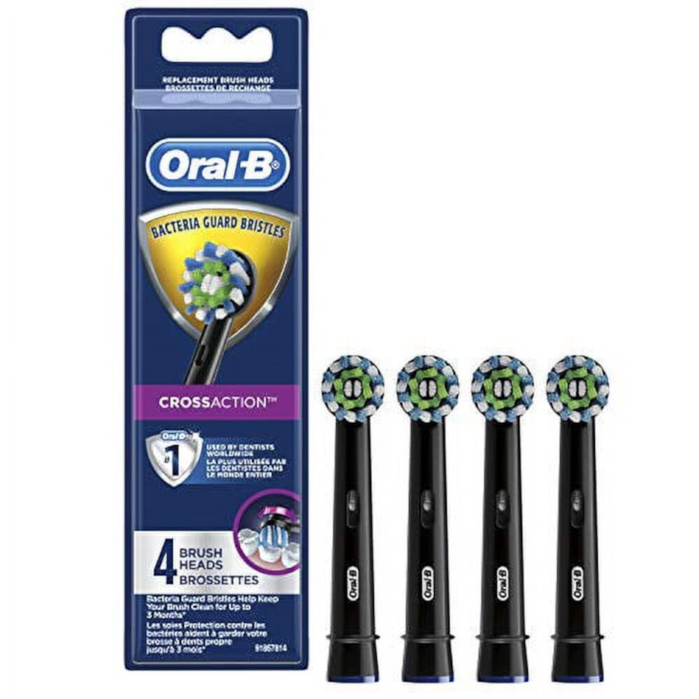 Oral-B Crossaction Electric Toothbrush Replacement Brush Head Refills, Black, 4 Count Visit the Oral-B Store