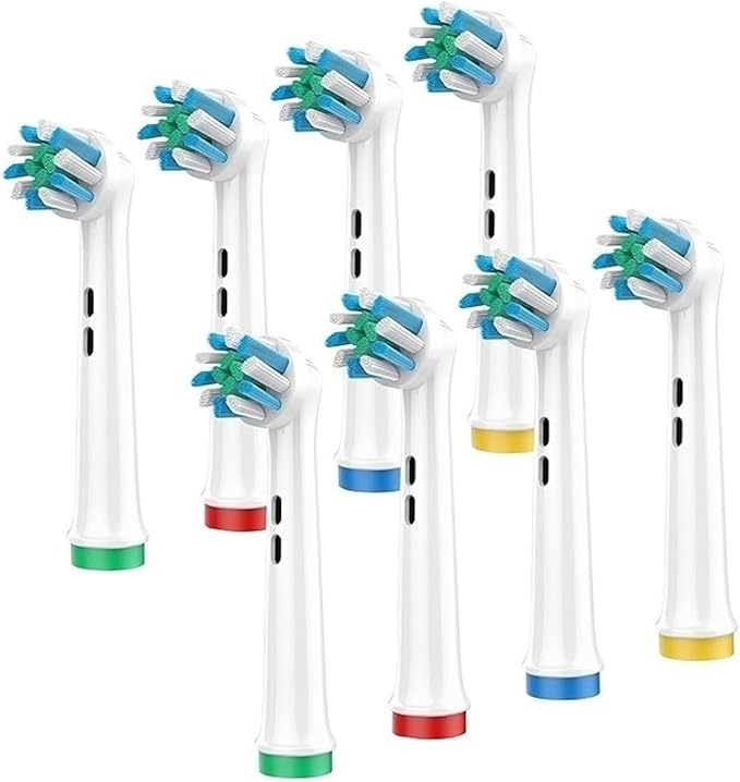 Electric Toothbrush Replacement Heads - Plaque Blast Pack of 8 - Superior Twisted Bristle Refills for Electric Toothbrushes - Family Oral Health Essential Generic