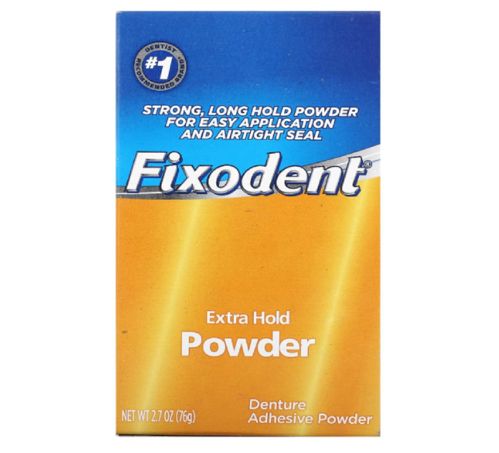 Fixodent Denture Adhesive Extra Hold Powder and Airtight Seal, 2.7 oz Fixodent